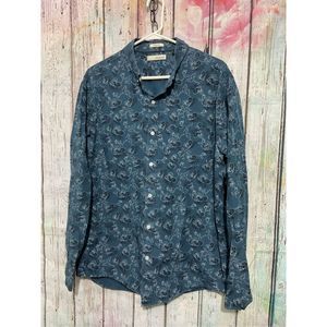 Hawker Rye Men’s Button Down Blue Floral Size XL Regular 💕❤️